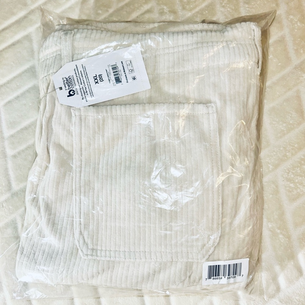 NWT Wide Leg Drawstring Knit Cargo Pants - Mid Rise- Ivory Sugar - Time & True